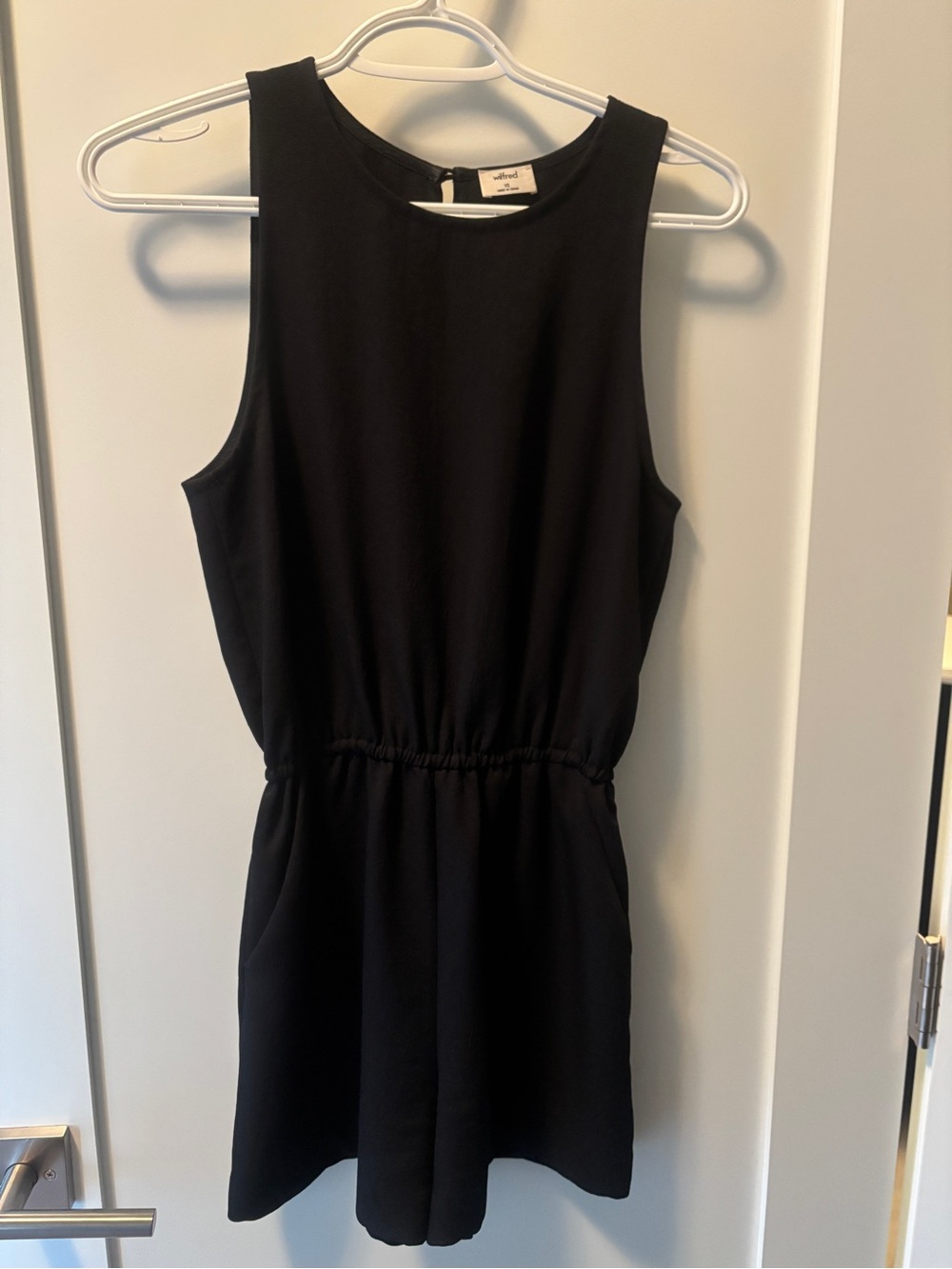 Wilfred Black Textured Sleeveless Dress